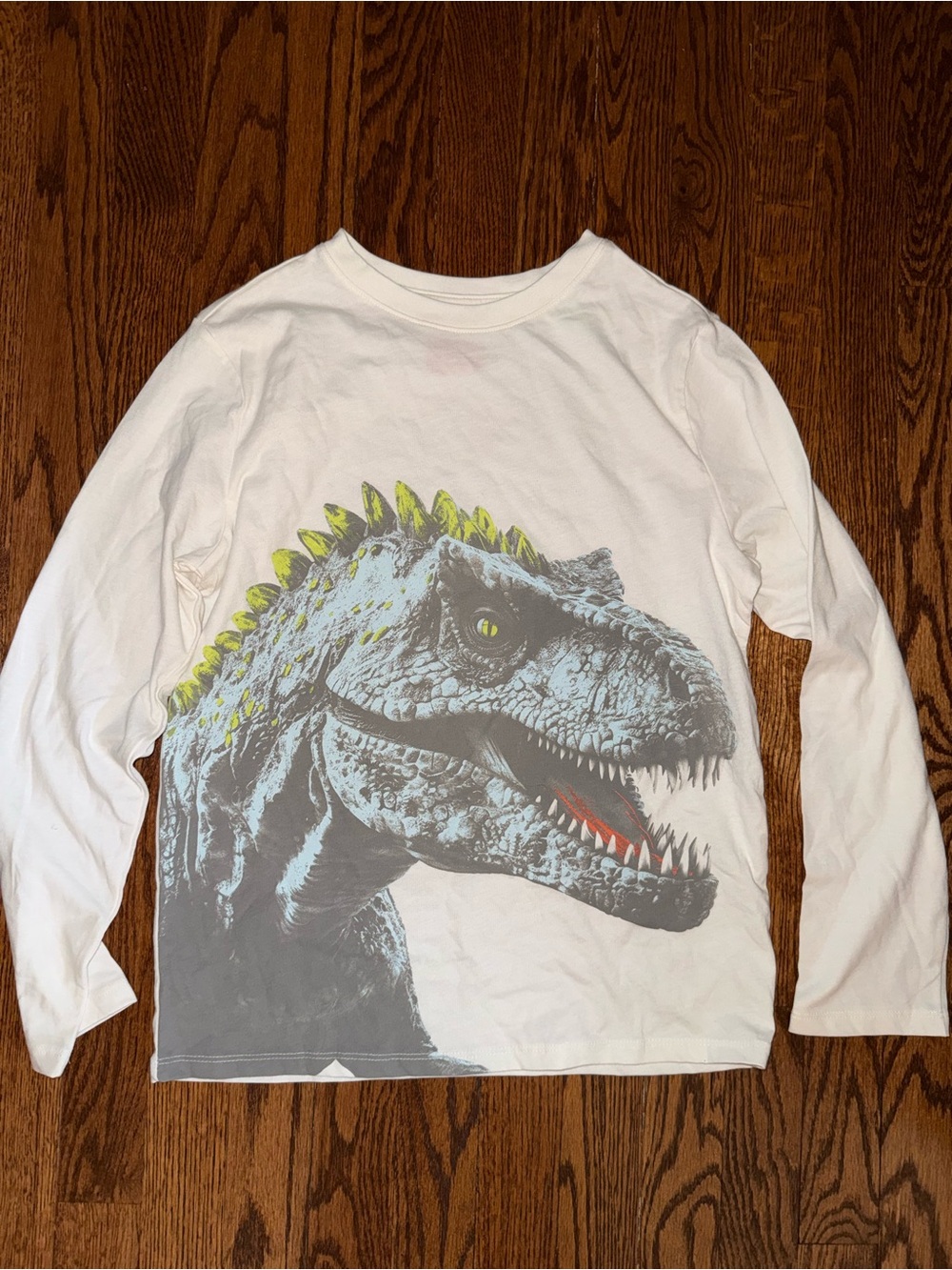 Cat & Jack White Long-Sleeve Dino Graphic Tee with Yellow Accents